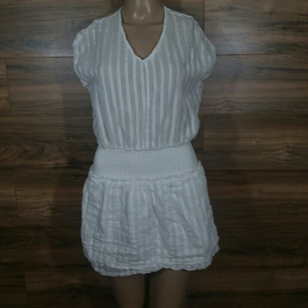 Rails Lucca Blouson Cotton White Mini Dress